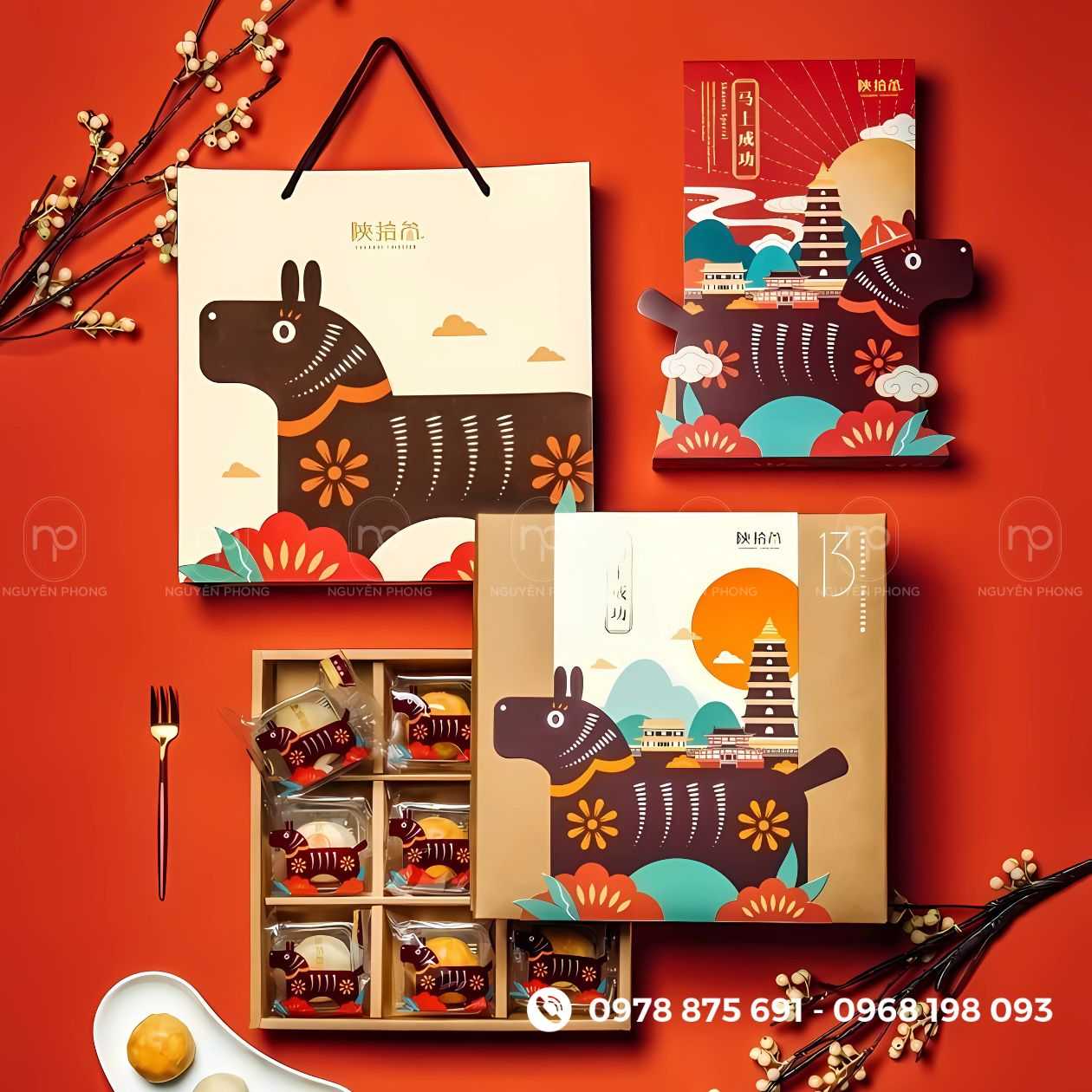 Mẫu hộp âm dương đựng bánh dẻo